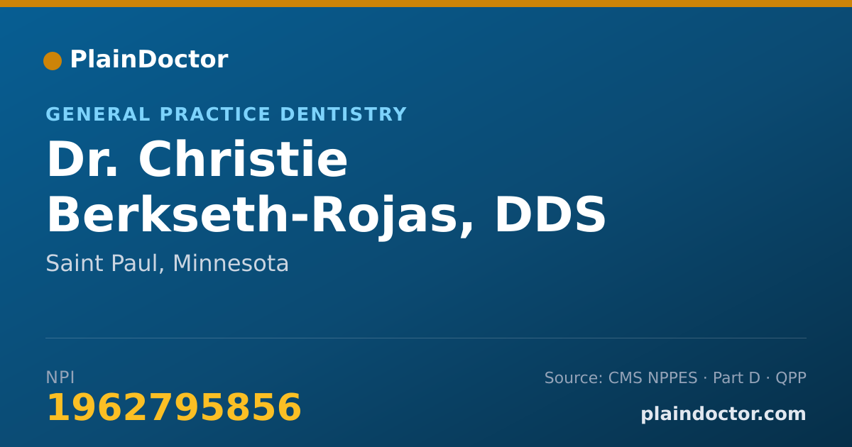 Shareable card for Christie Berkseth-Rojas, DDS - General Practice Dentistry, Saint Paul, MN