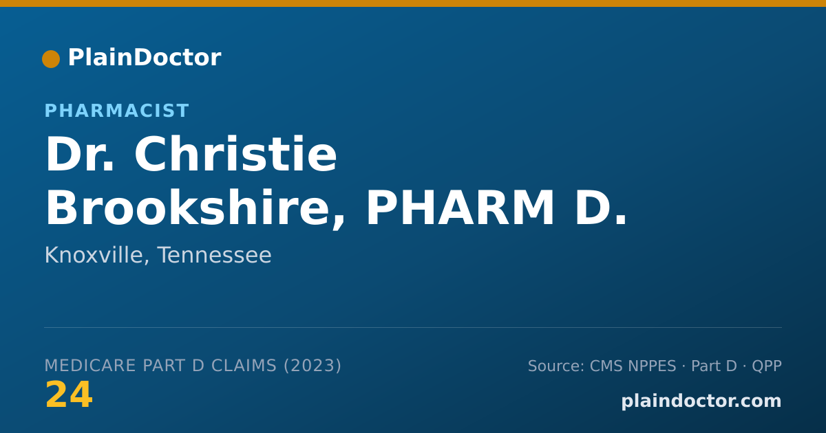 Shareable card for Christie Brookshire, PHARM D. - Pharmacist, Knoxville, TN
