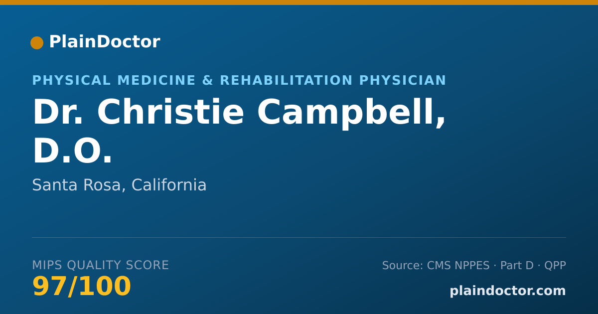 Shareable card for Christie Campbell, D.O. - Physical Medicine & Rehabilitation Physician, Santa Rosa, CA