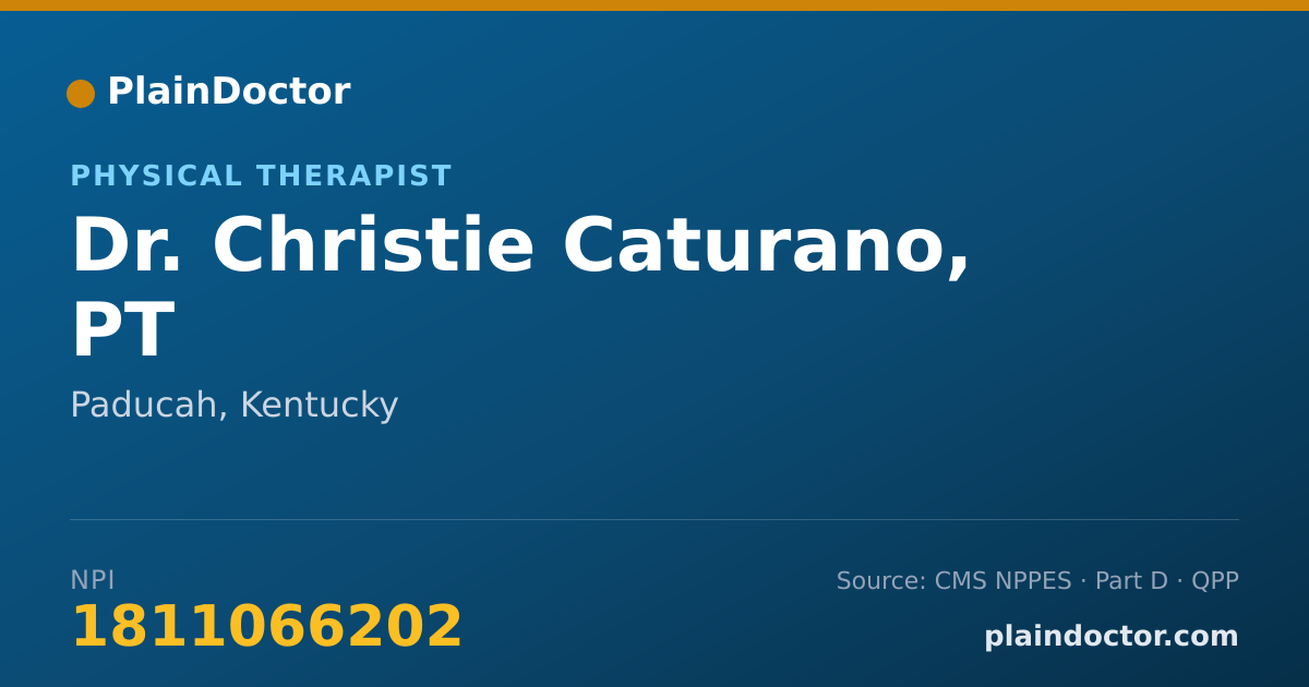 Shareable card for Christie Caturano, PT - Physical Therapist, Paducah, KY