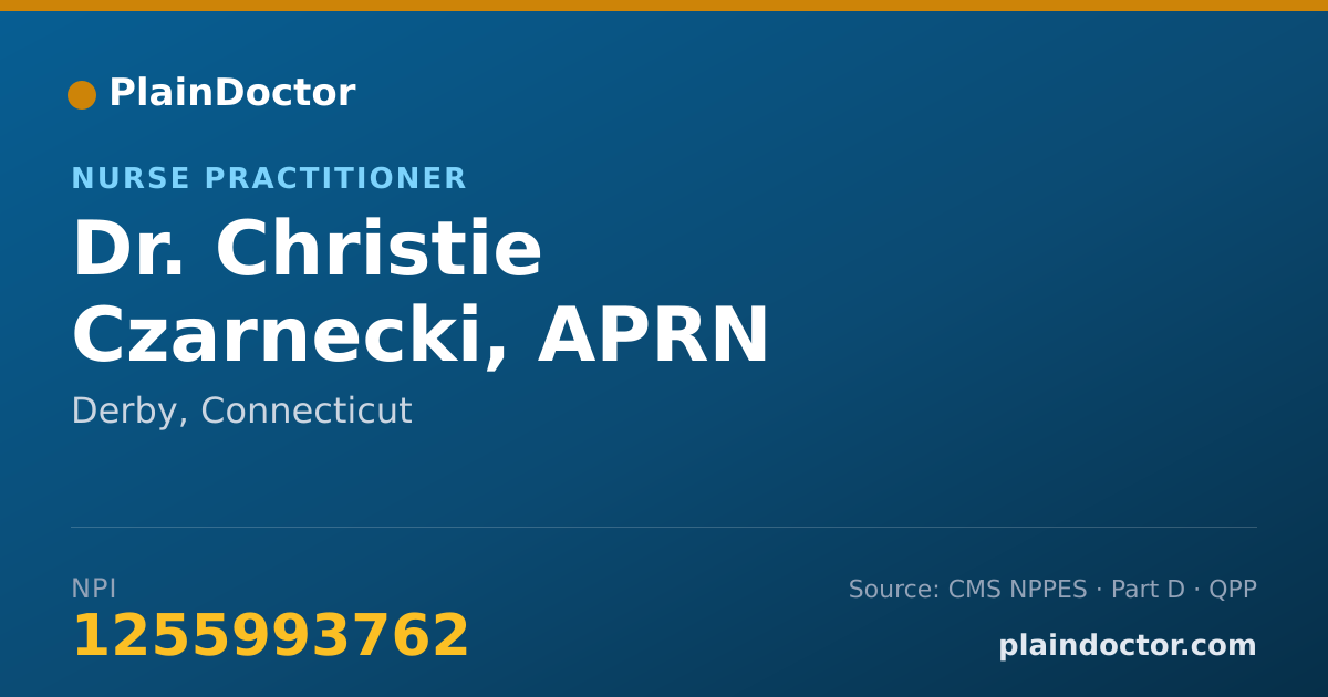 Shareable card for Christie Czarnecki, APRN - Nurse Practitioner, Derby, CT