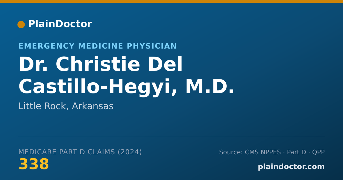 Shareable card for Christie Del Castillo-Hegyi, M.D. - Emergency Medicine Physician, Little Rock, AR
