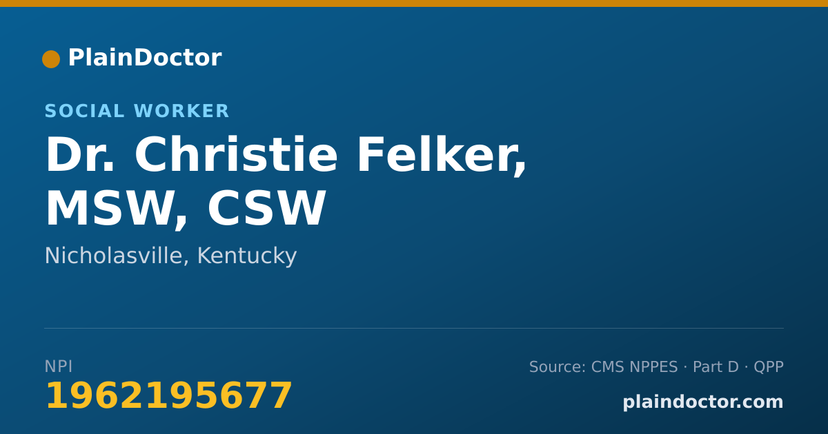 Shareable card for Christie Felker, MSW, CSW - Social Worker, Nicholasville, KY