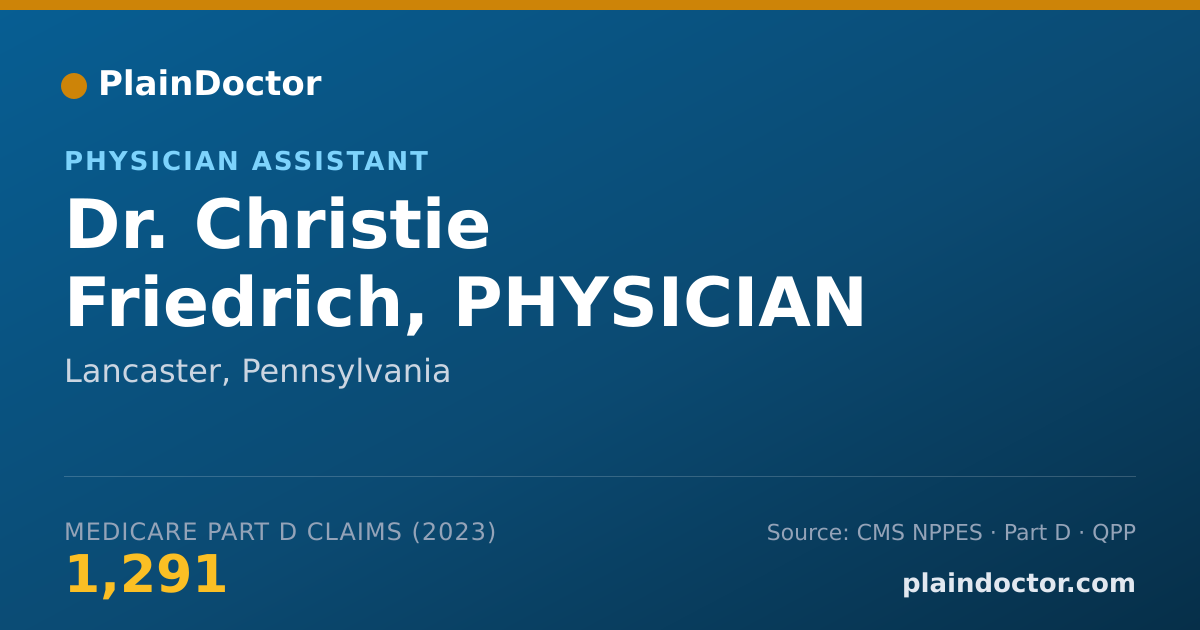 Shareable card for Christie Friedrich, PHYSICIAN ASSISTANT - Physician Assistant, Lancaster, PA