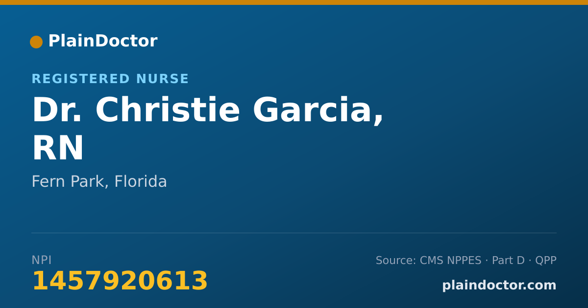 Shareable card for Christie Garcia, RN - Registered Nurse, Fern Park, FL