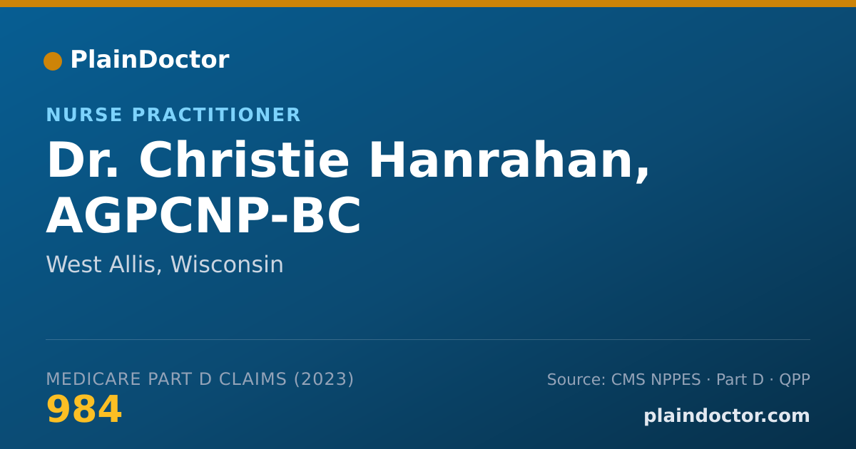 Shareable card for Christie Hanrahan, AGPCNP-BC - Nurse Practitioner, West Allis, WI