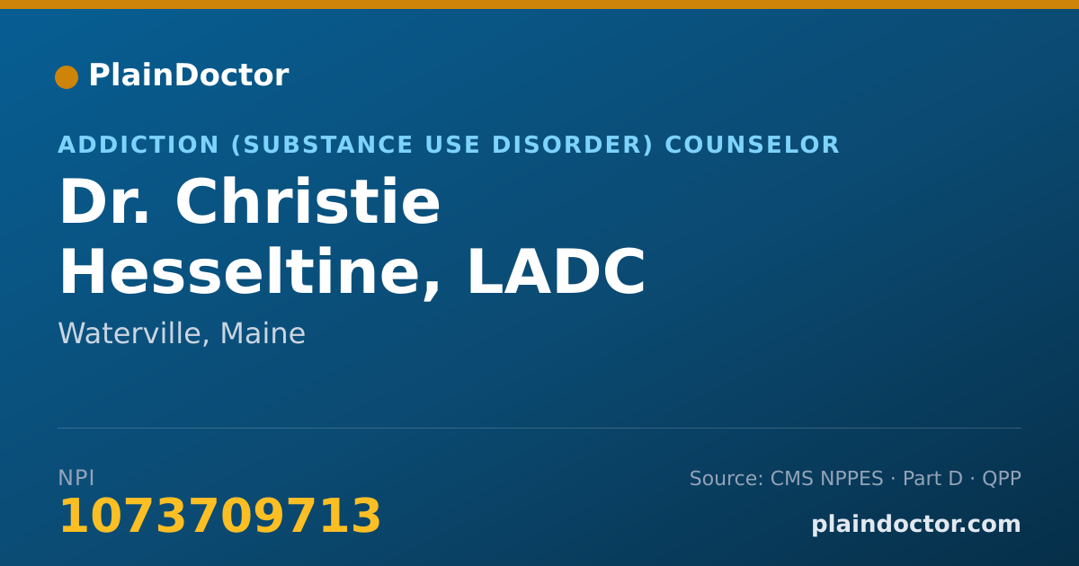 Shareable card for Christie Hesseltine, LADC - Addiction (Substance Use Disorder) Counselor, Waterville, ME