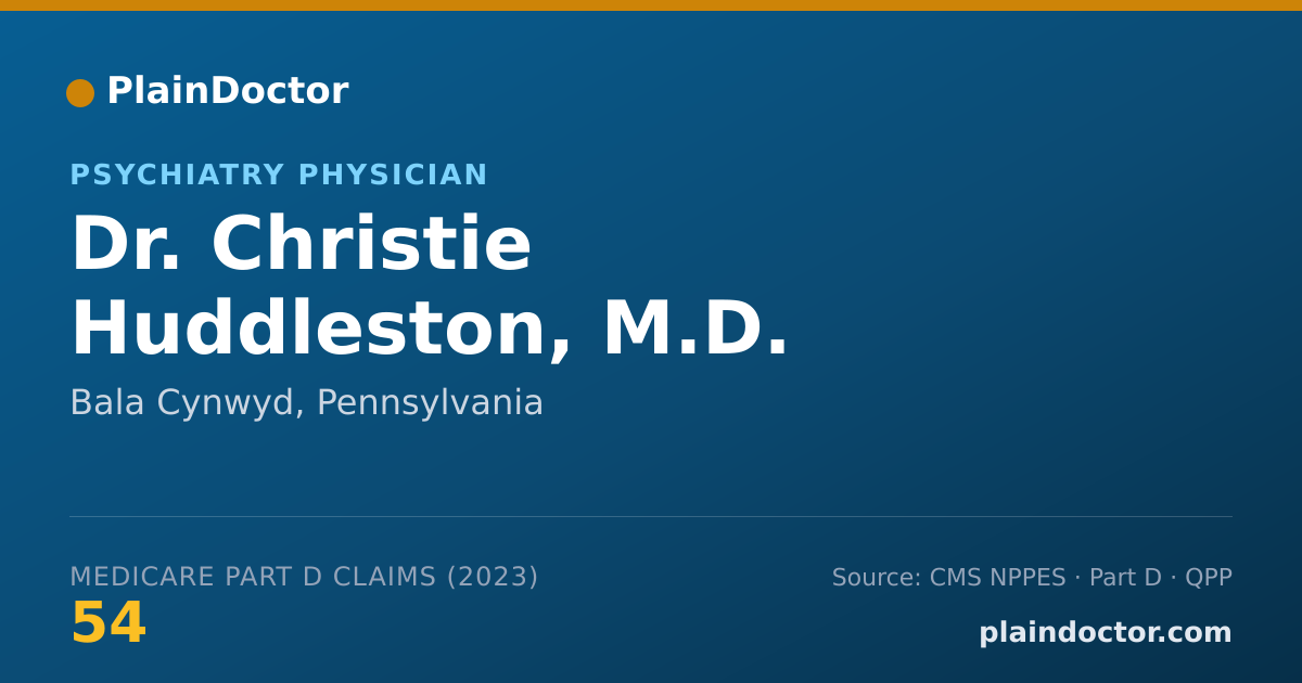 Shareable card for Christie Huddleston, M.D. - Psychiatry Physician, Bala Cynwyd, PA
