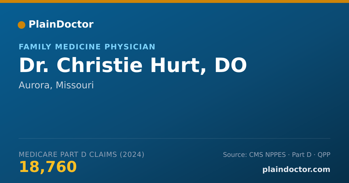 Shareable card for Christie Hurt, DO - Family Medicine Physician, Aurora, MO