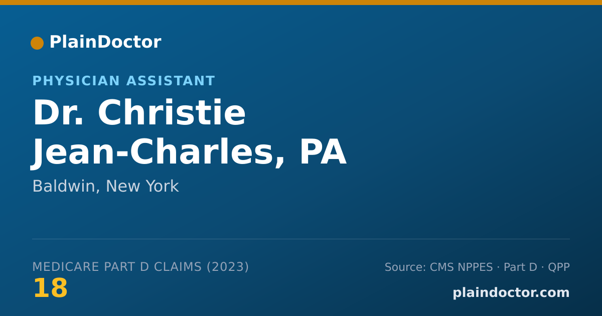 Shareable card for Christie Jean-Charles, PA - Physician Assistant, Baldwin, NY