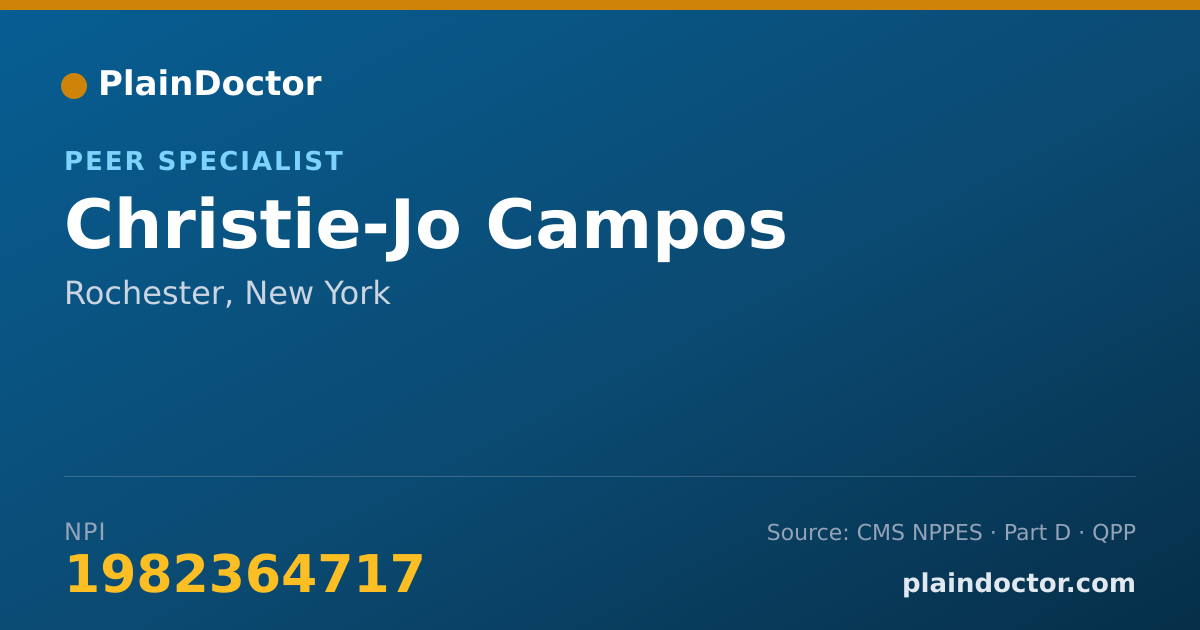 Shareable card for Christie-Jo Campos - Peer Specialist, Rochester, NY