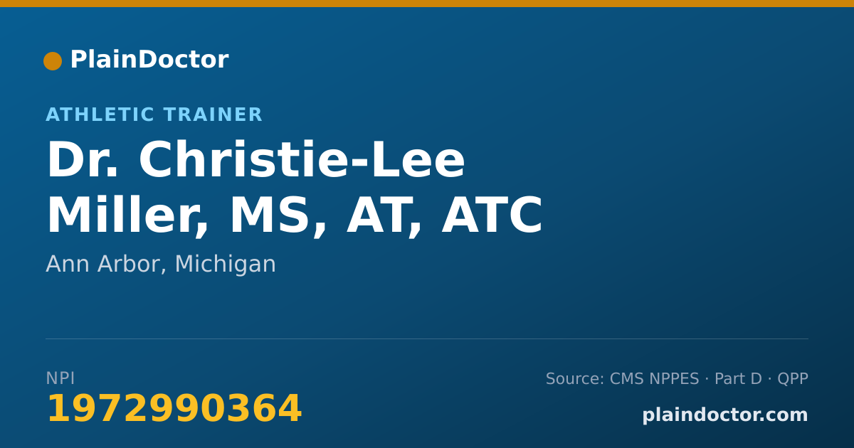 Shareable card for Christie-Lee Miller, MS, AT, ATC - Athletic Trainer, Ann Arbor, MI