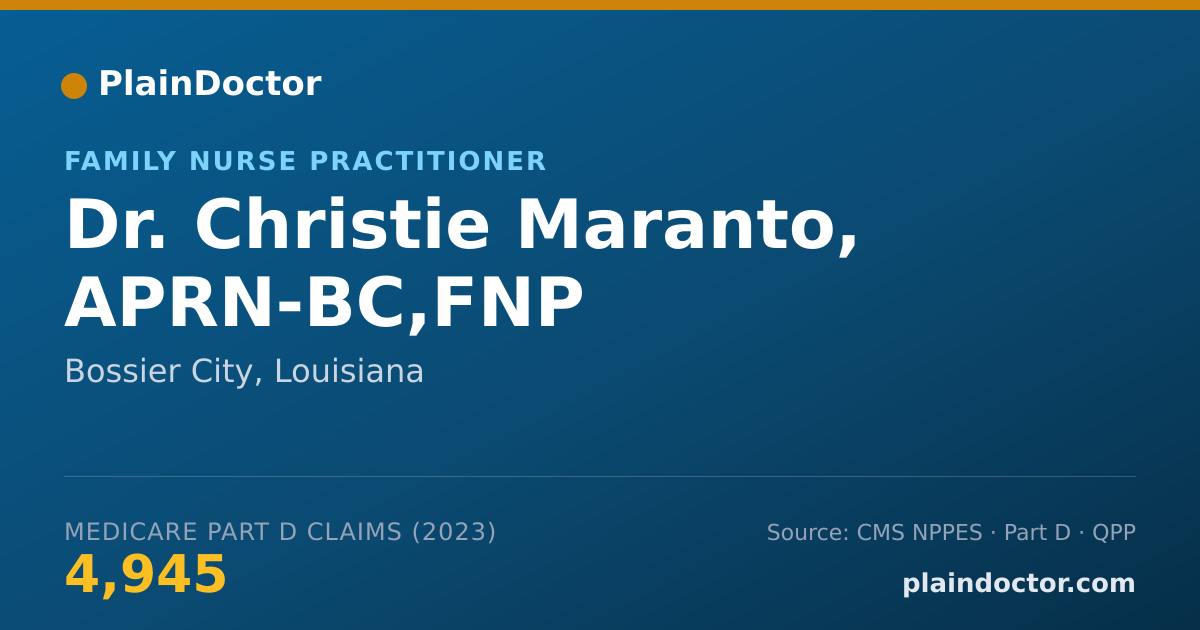 Shareable card for Christie Maranto, APRN-BC,FNP - Family Nurse Practitioner, Bossier City, LA