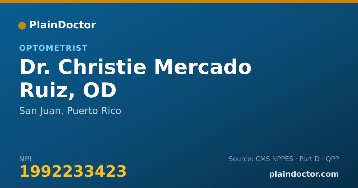 Shareable card for Christie Mercado Ruiz, OD - Optometrist, San Juan, PR