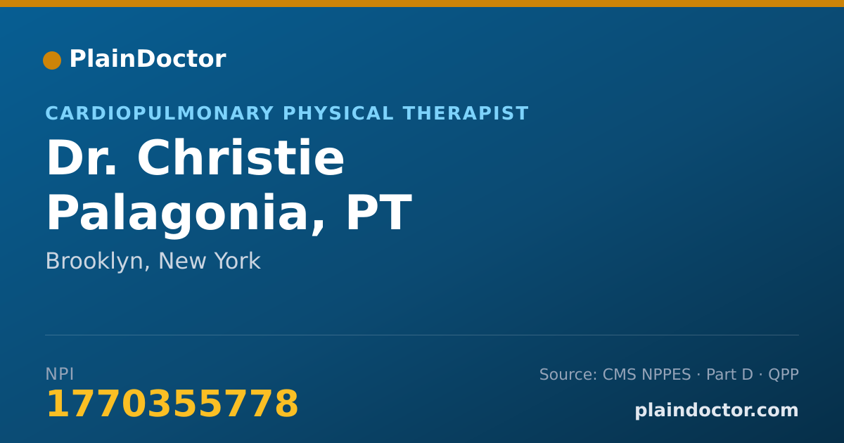 Shareable card for Christie Palagonia, PT - Cardiopulmonary Physical Therapist, Brooklyn, NY