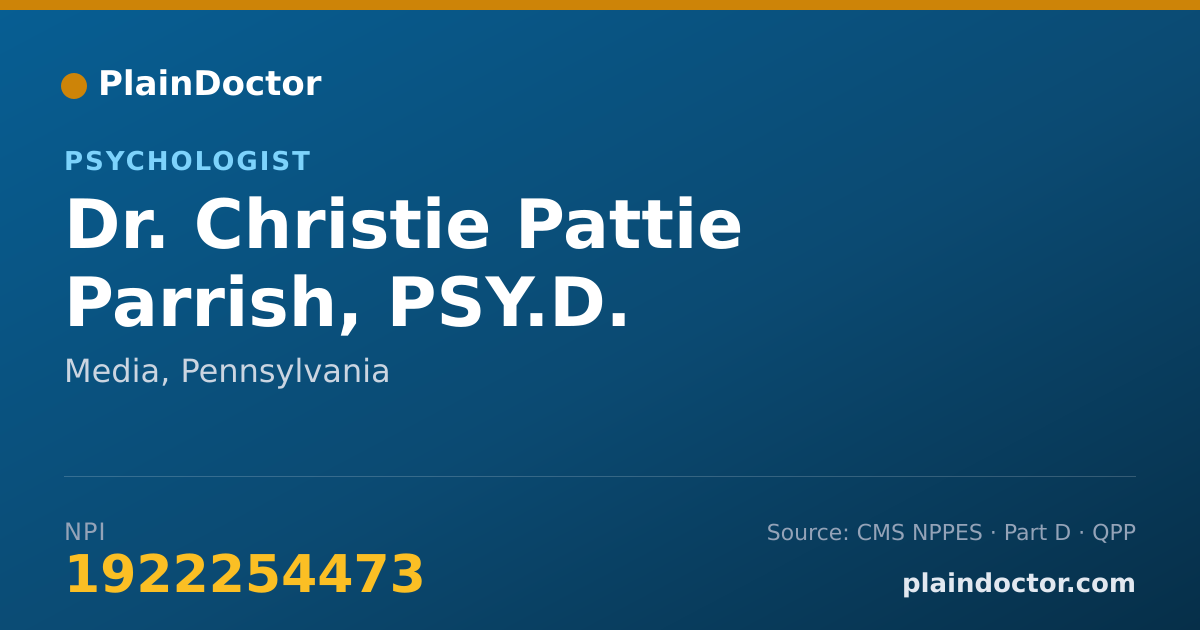 Shareable card for Christie Pattie Parrish, PSY.D. - Psychologist, Media, PA