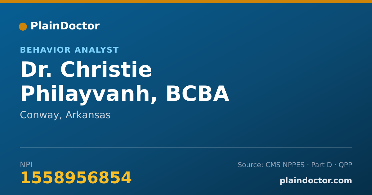 Shareable card for Christie Philayvanh, BCBA - Behavior Analyst, Conway, AR
