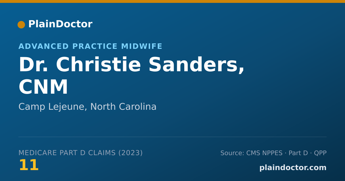 Shareable card for Christie Sanders, CNM - Advanced Practice Midwife, Camp Lejeune, NC