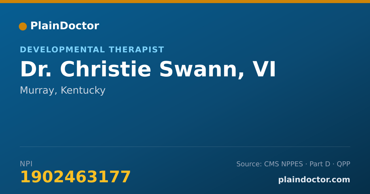 Shareable card for Christie Swann, VI - Developmental Therapist, Murray, KY