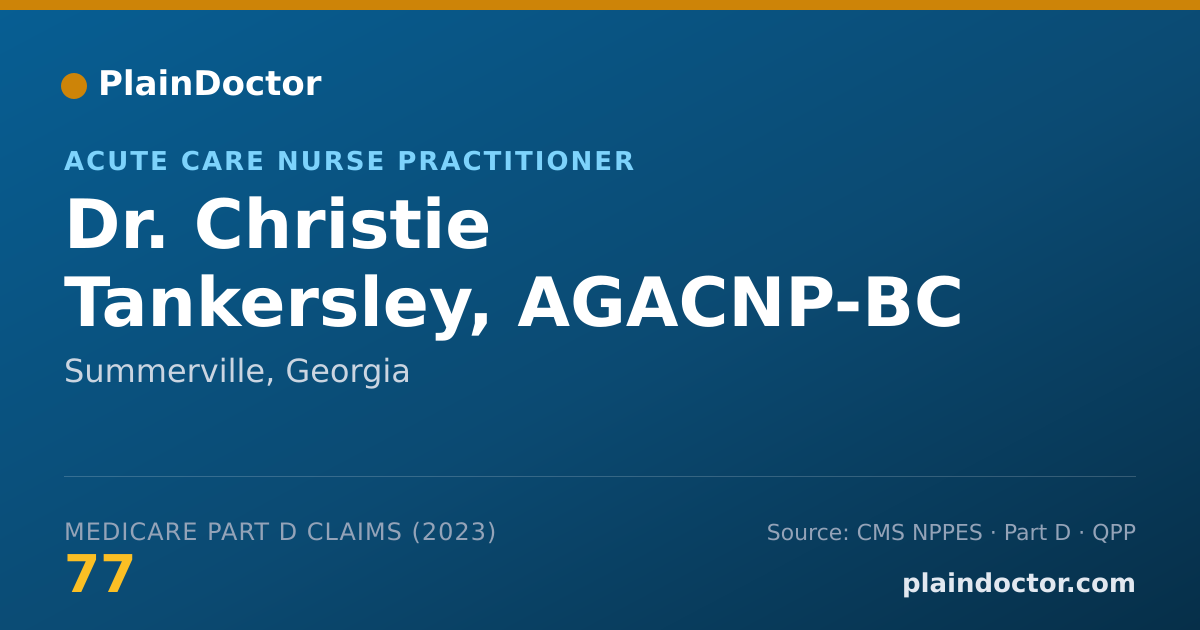 Shareable card for Christie Tankersley, AGACNP-BC - Acute Care Nurse Practitioner, Summerville, GA