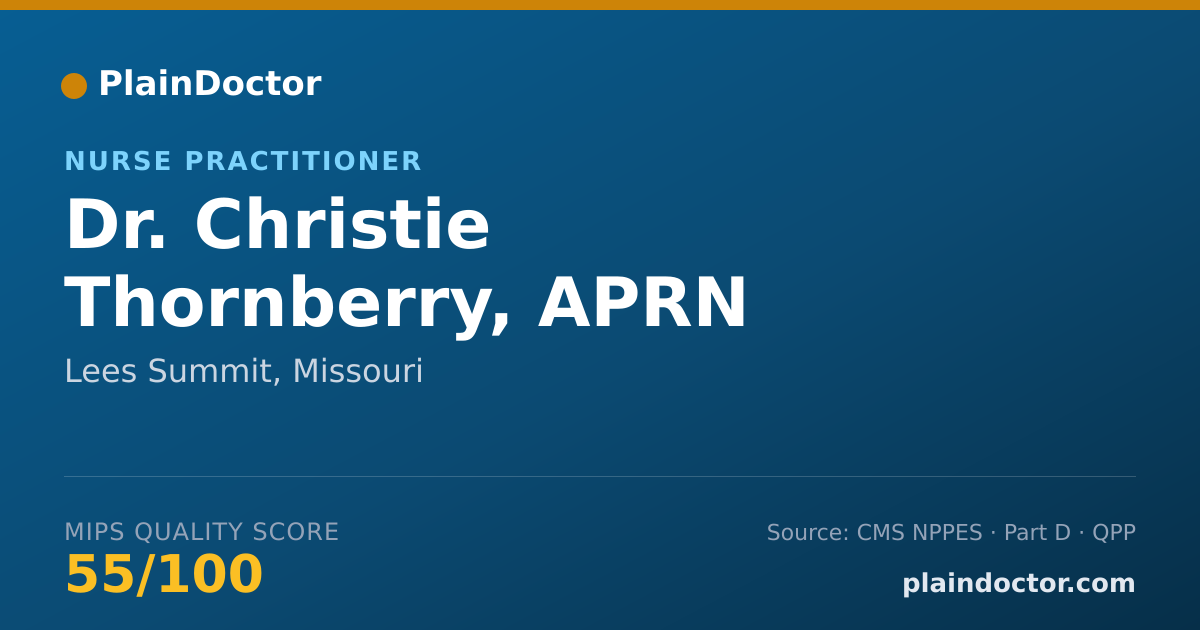 Shareable card for Christie Thornberry, APRN - Nurse Practitioner, Lees Summit, MO
