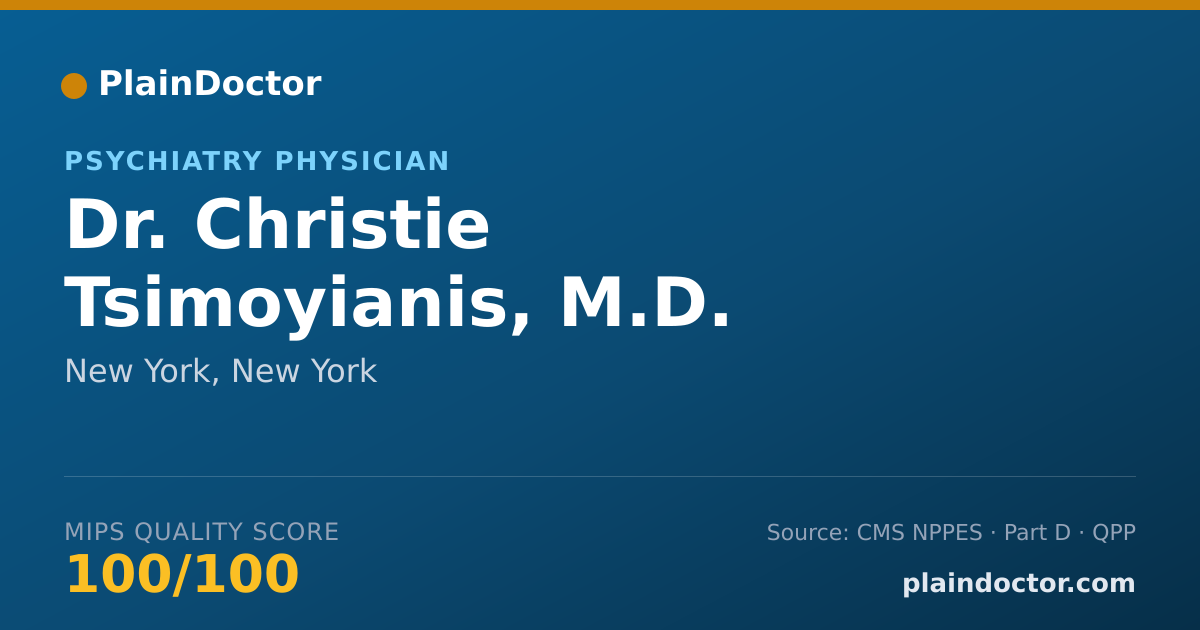 Shareable card for Christie Tsimoyianis, M.D. - Psychiatry Physician, New York, NY