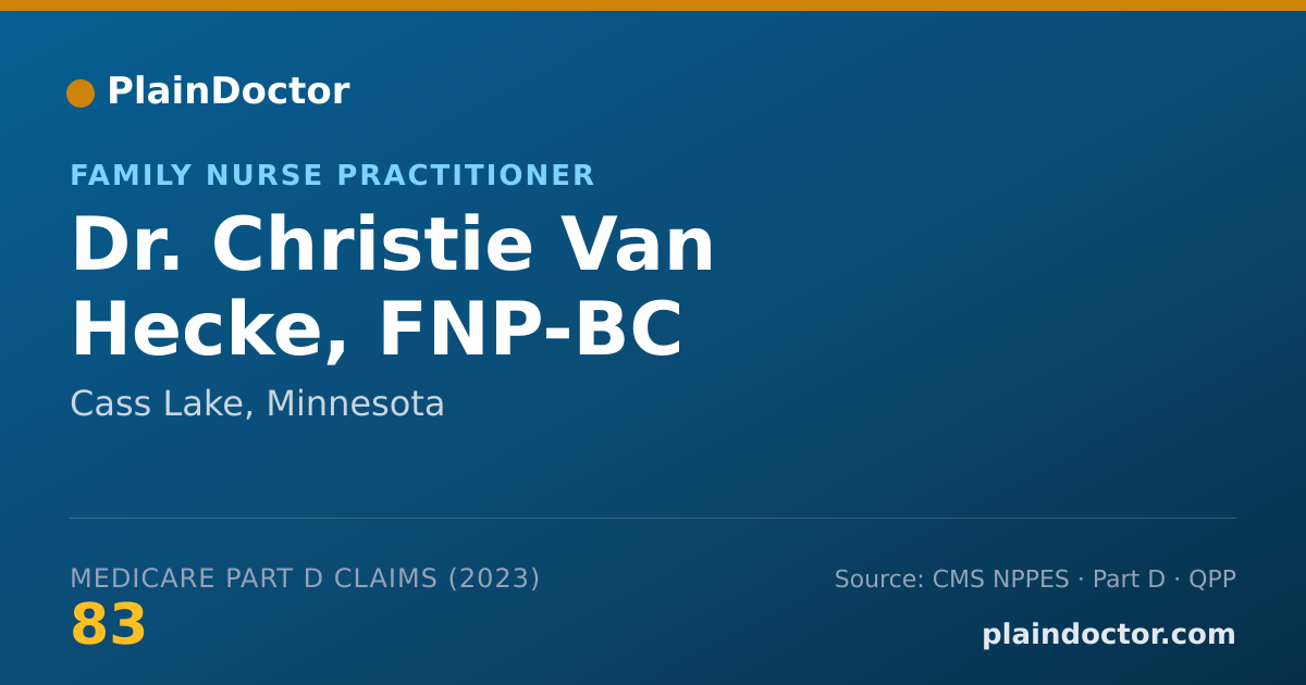 Shareable card for Christie Van Hecke, FNP-BC - Family Nurse Practitioner, Cass Lake, MN