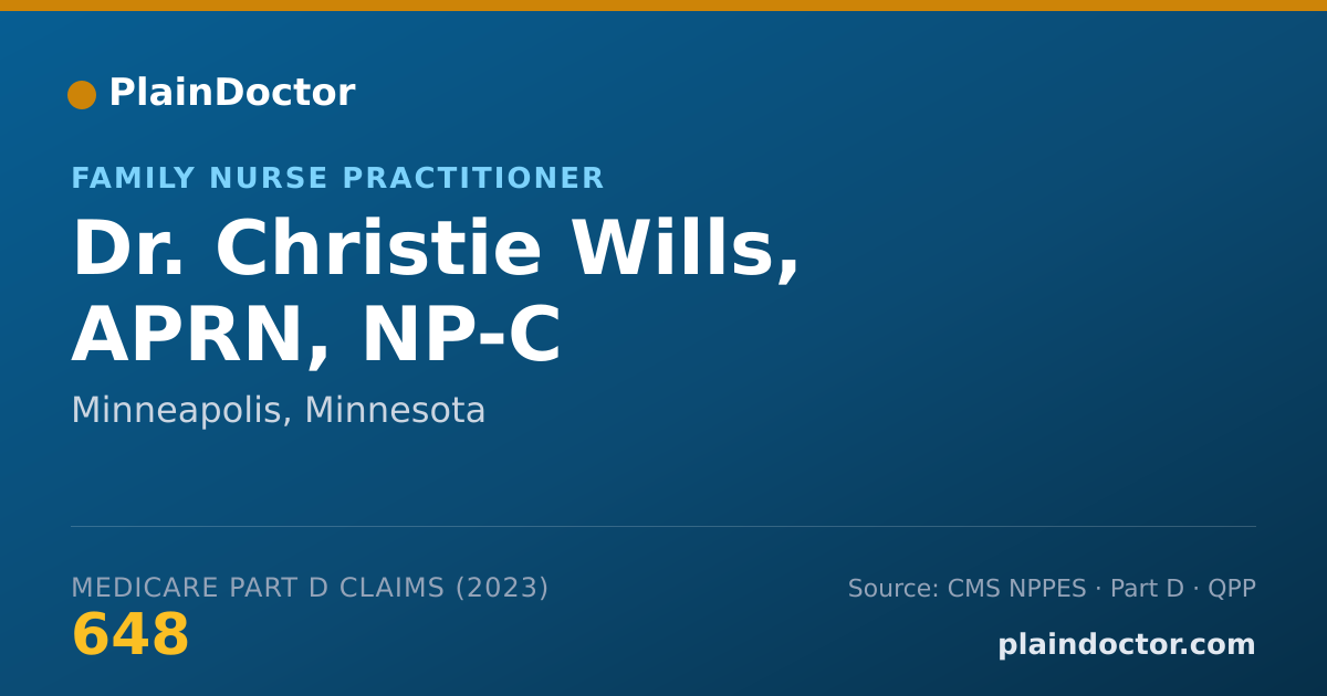 Shareable card for Christie Wills, APRN, NP-C - Family Nurse Practitioner, Minneapolis, MN