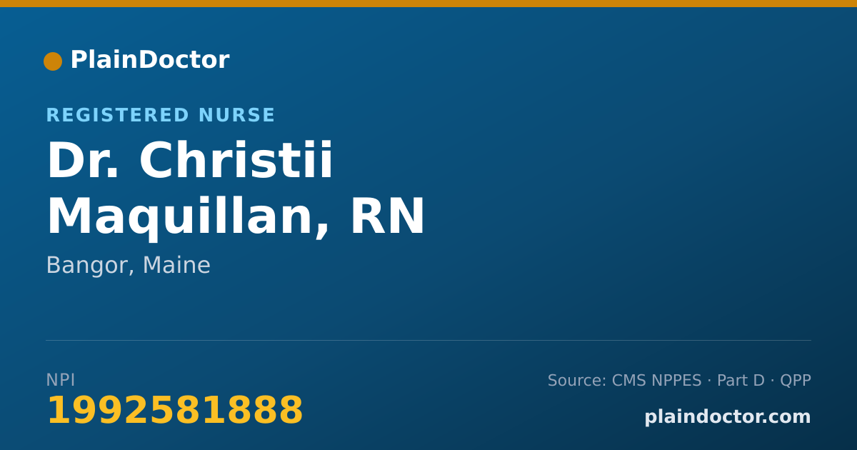 Shareable card for Christii Maquillan, RN - Registered Nurse, Bangor, ME