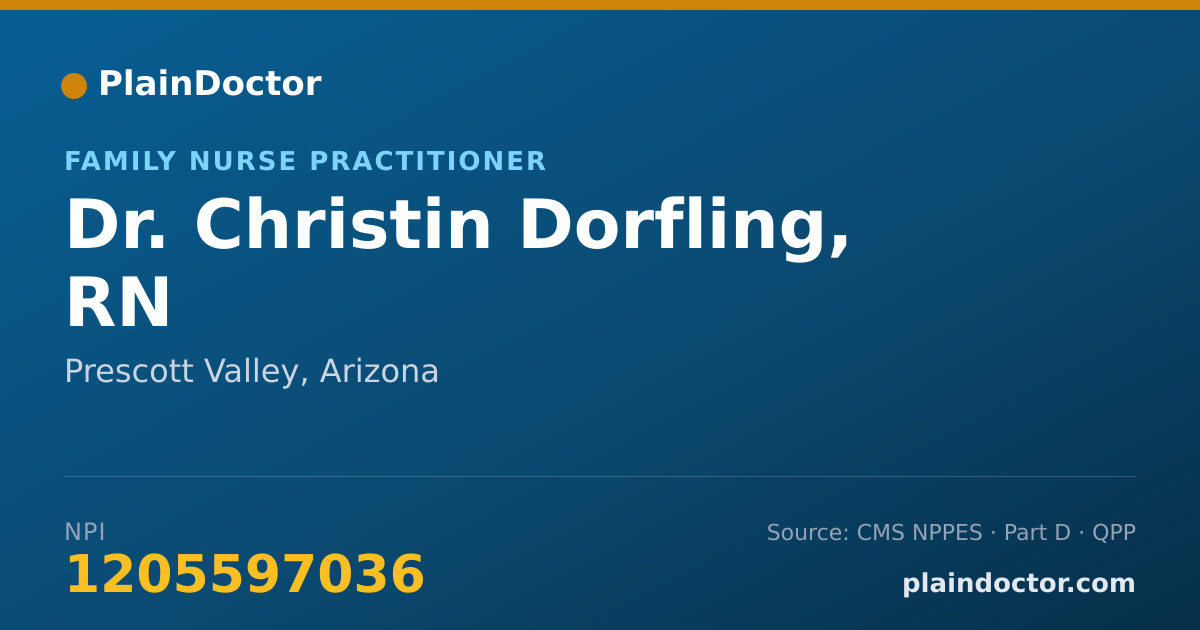 Shareable card for Christin Dorfling, RN - Family Nurse Practitioner, Prescott Valley, AZ
