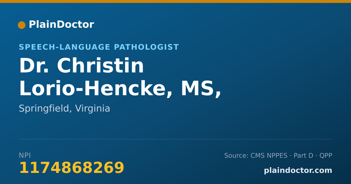 Shareable card for Christin Lorio-Hencke, MS, CCC-SLP - Speech-Language Pathologist, Springfield, VA