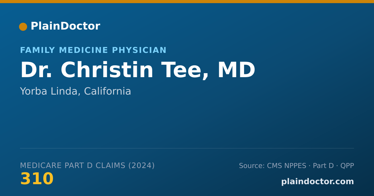 Shareable card for Christin Tee, MD - Family Medicine Physician, Yorba Linda, CA