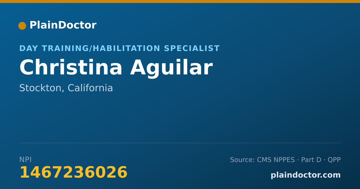 Shareable card for Christina Aguilar - Day Training/Habilitation Specialist, Stockton, CA