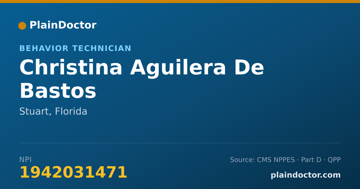 Shareable card for Christina Aguilera De Bastos - Behavior Technician, Stuart, FL