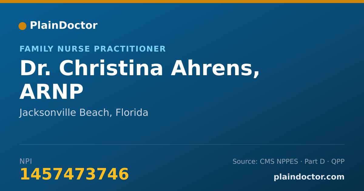 Shareable card for Christina Ahrens, ARNP - Family Nurse Practitioner, Jacksonville Beach, FL