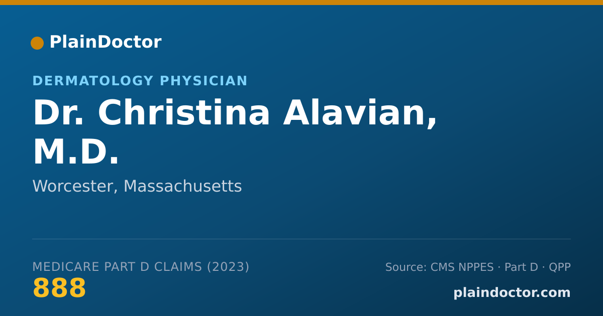 Shareable card for Christina Alavian, M.D. - Dermatology Physician, Worcester, MA