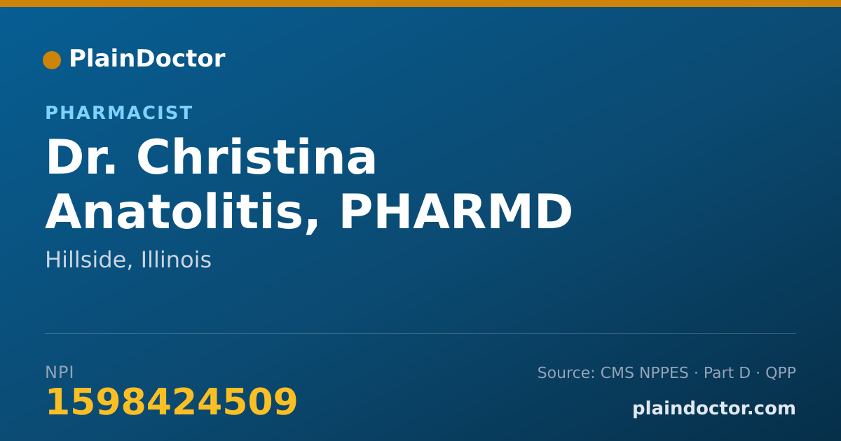 Shareable card for Christina Anatolitis, PHARMD - Pharmacist, Hillside, IL