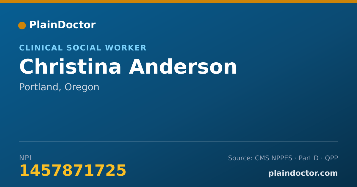 Shareable card for Christina Anderson - Clinical Social Worker, Portland, OR