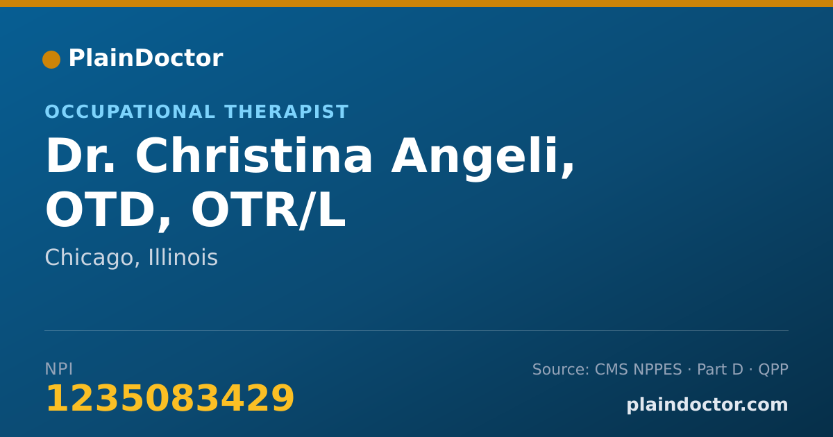 Shareable card for Christina Angeli, OTD, OTR/L - Occupational Therapist, Chicago, IL