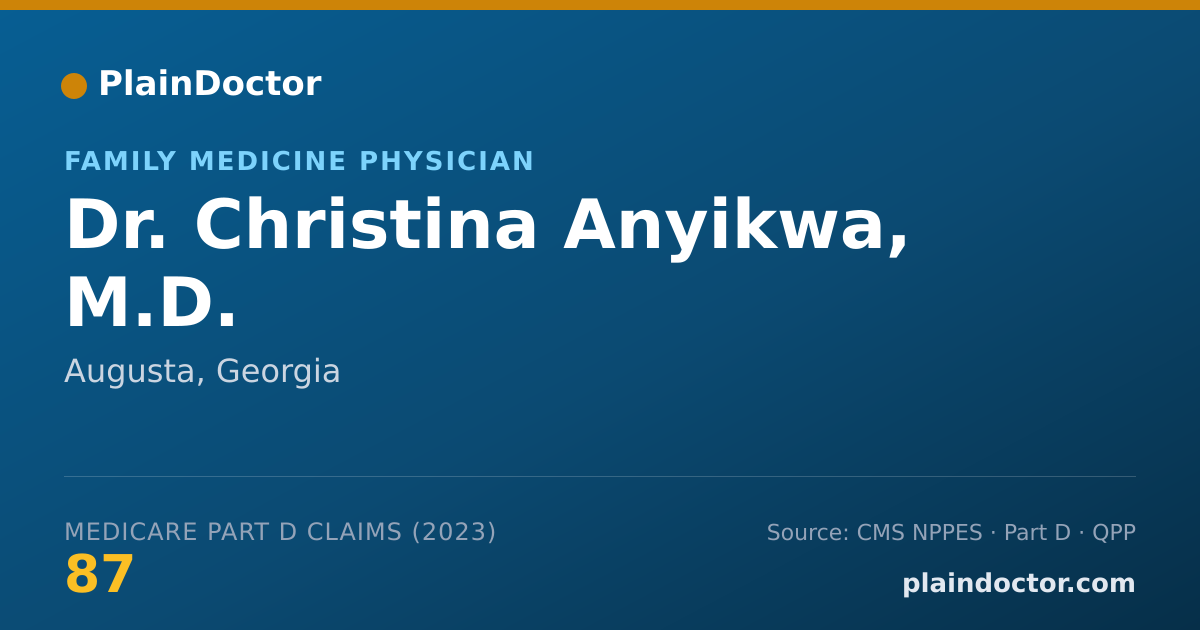 Shareable card for Christina Anyikwa, M.D. - Family Medicine Physician, Augusta, GA