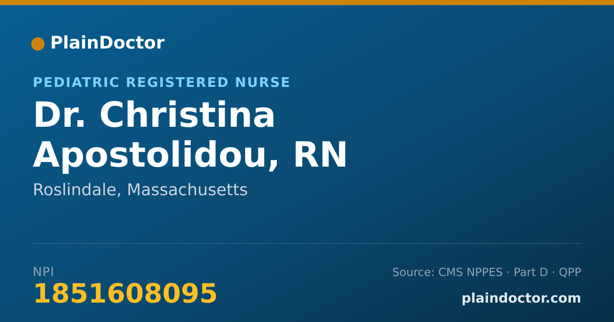 Shareable card for Christina Apostolidou, RN - Pediatric Registered Nurse, Roslindale, MA