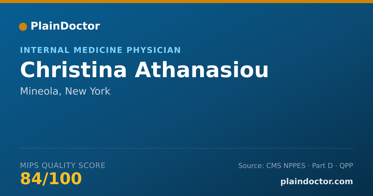 Shareable card for Christina Athanasiou - Internal Medicine Physician, Mineola, NY