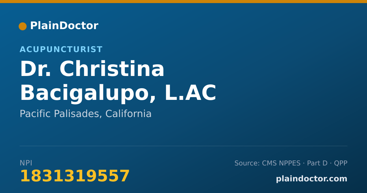 Shareable card for Christina Bacigalupo, L.AC - Acupuncturist, Pacific Palisades, CA