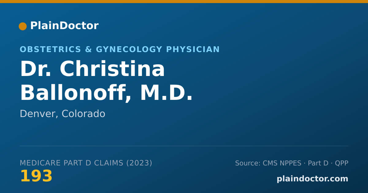 Shareable card for Christina Ballonoff, M.D. - Obstetrics & Gynecology Physician, Denver, CO