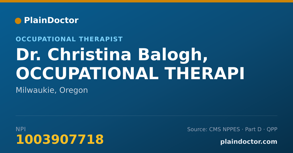 Shareable card for Christina Balogh, OCCUPATIONAL THERAPI - Occupational Therapist, Milwaukie, OR