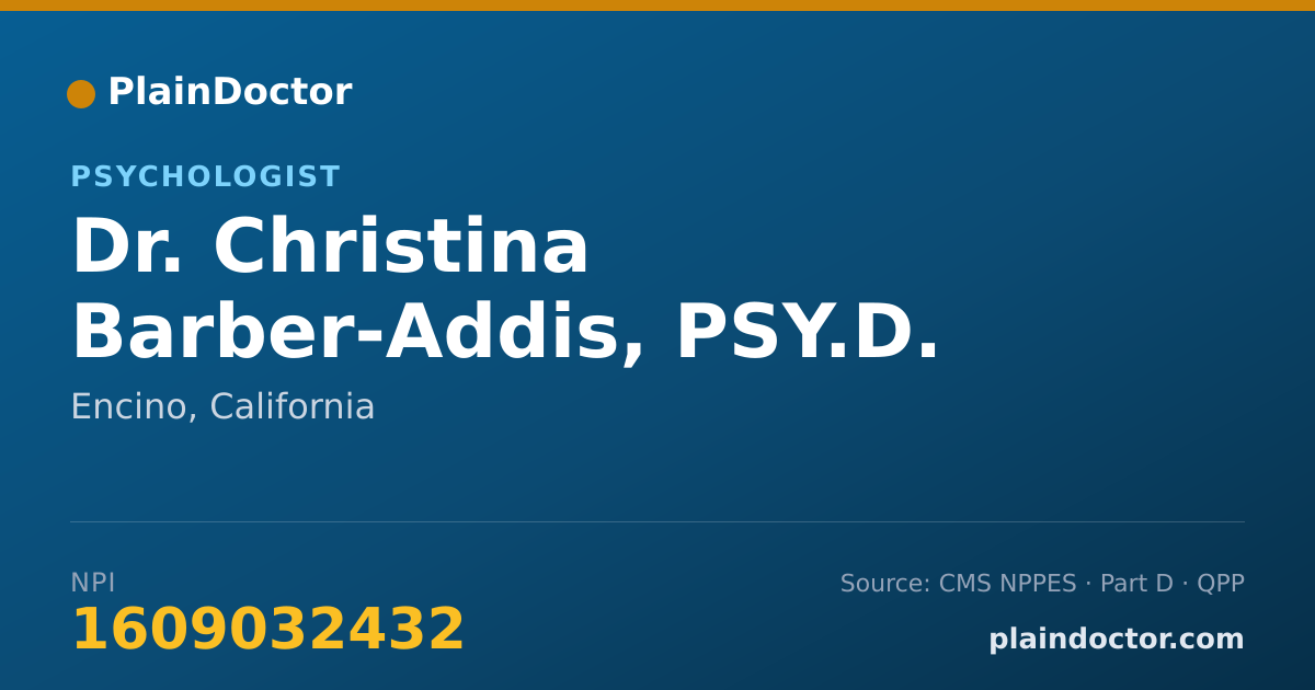 Shareable card for Christina Barber-Addis, PSY.D. - Psychologist, Encino, CA