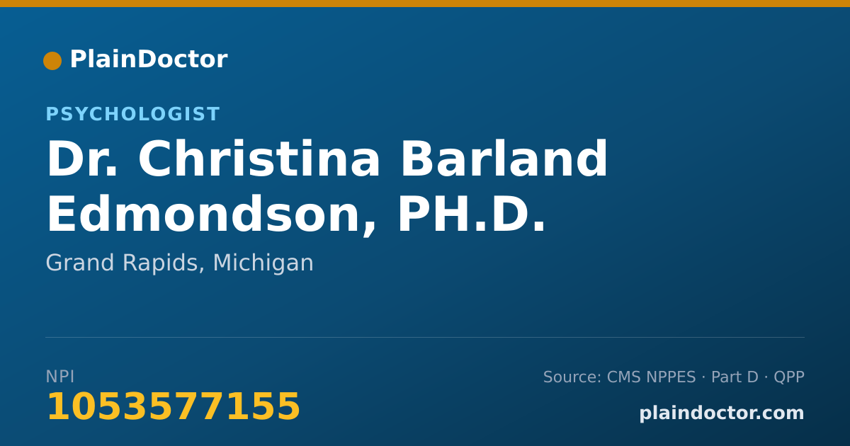 Shareable card for Christina Barland Edmondson, PH.D. - Psychologist, Grand Rapids, MI