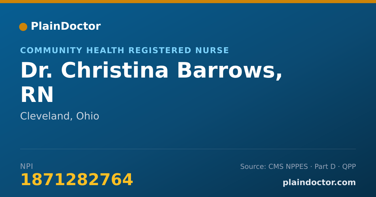 Shareable card for Christina Barrows, RN - Community Health Registered Nurse, Cleveland, OH
