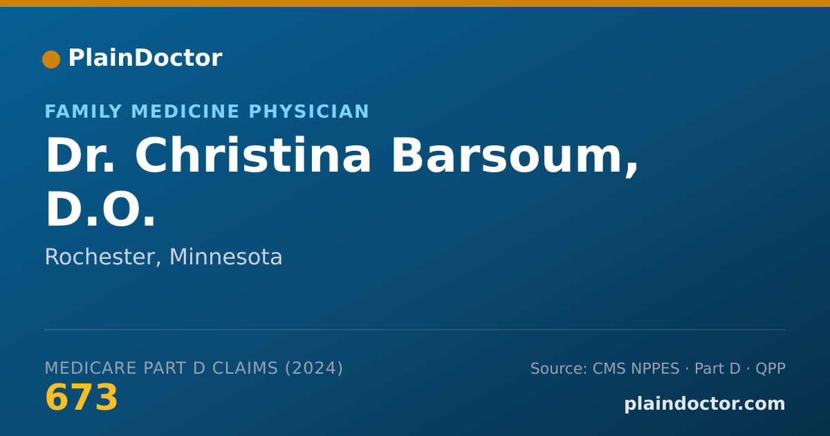 Shareable card for Christina Barsoum, D.O. - Family Medicine Physician, Rochester, MN