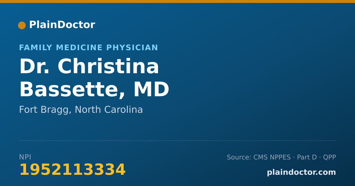 Shareable card for Christina Bassette, MD - Family Medicine Physician, Fort Bragg, NC